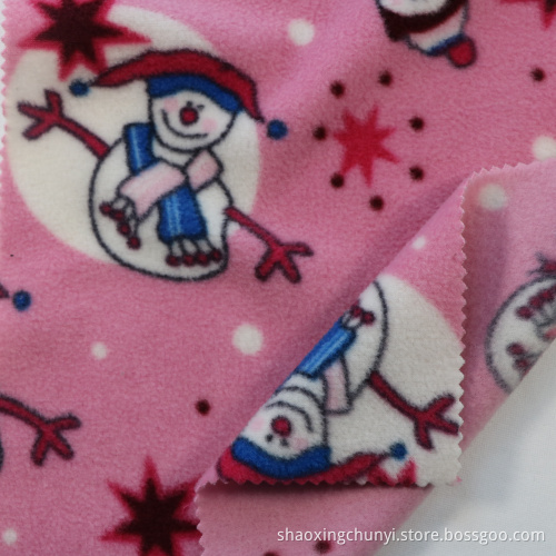 Polar fleece fabric both side brushed one side anti pilling printed fabric for garments